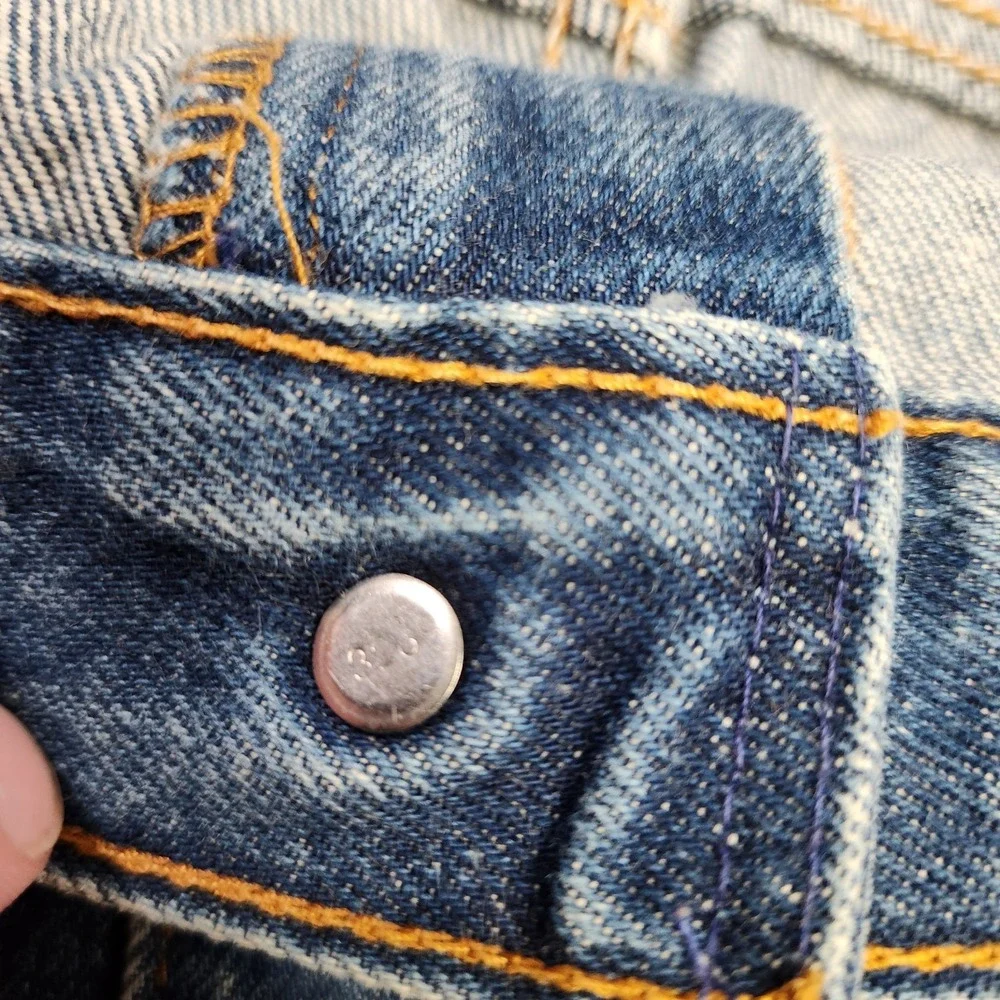 Vintage Levis 505 Jeans Men 38x34 READ* Orange Tab Denim Straight Leg Whiskers